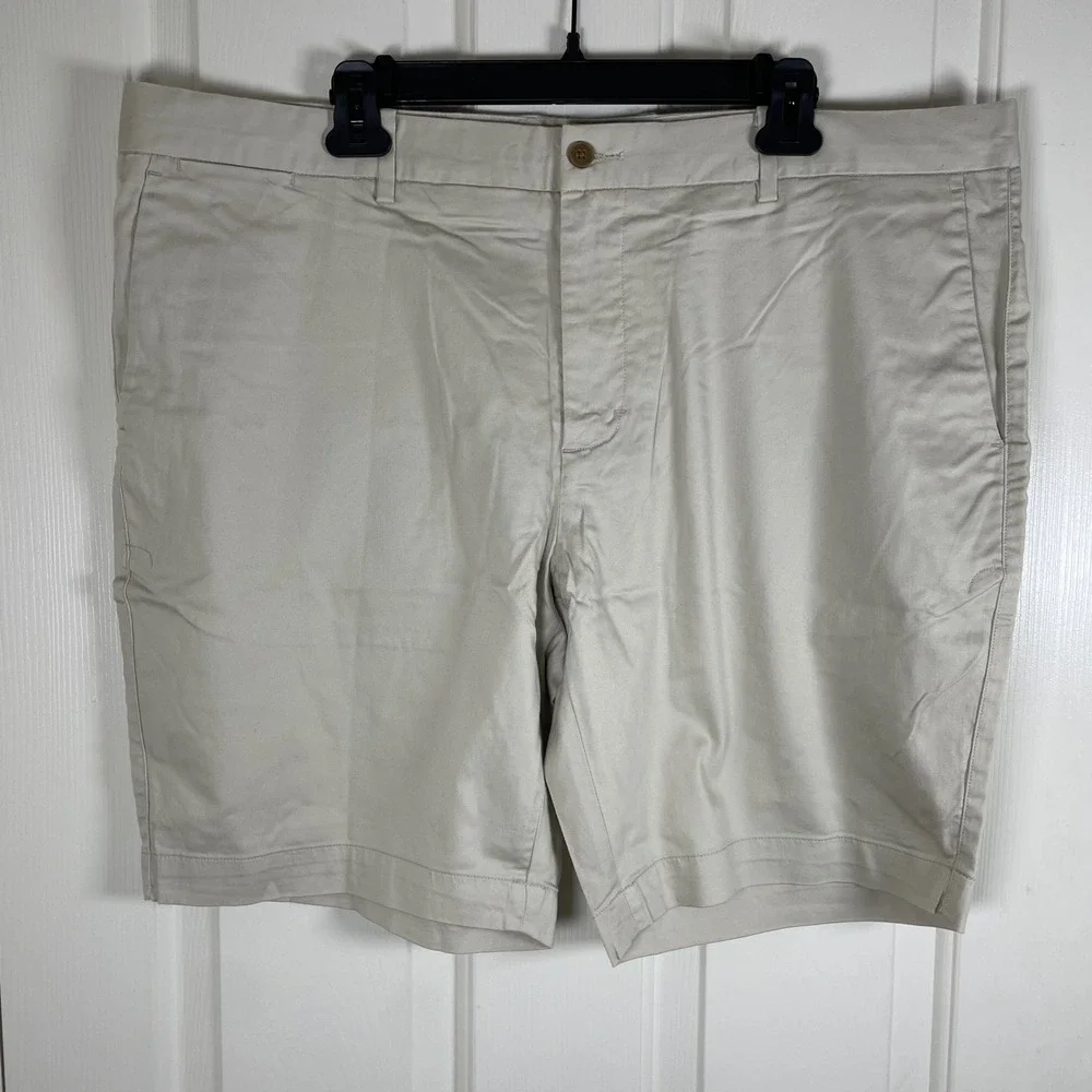 B. Draddy Mens Size 40 Stone Khaki Tencel Cotton Chino Golf Shorts 9.5